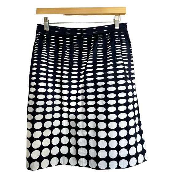 J. Crew Factory NEW Polka Dot A Line Skirt Pockets Cotton Black & White Size 4 - Picture 8 of 12